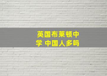 英国布莱顿中学 中国人多吗